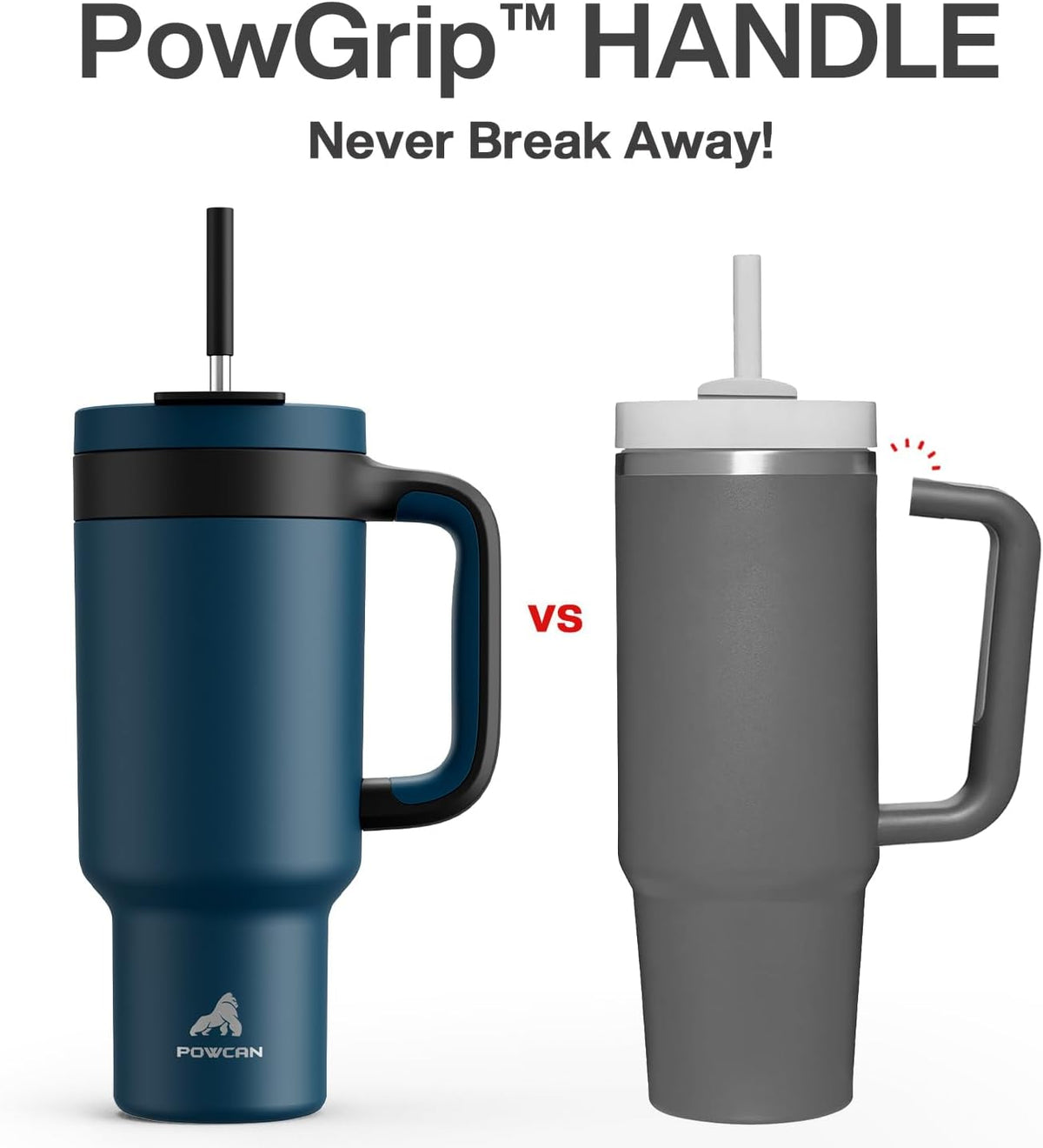 40 oz Tumbler with Handle, 2-in-1 Straw and Sip Lid, Leakproof, Dishwasher Safe, Insulated Stainless Steel Travel Coffee Mug, Keeps Cold for 34 Hours, Fits in Car Cup Holder (Forest)