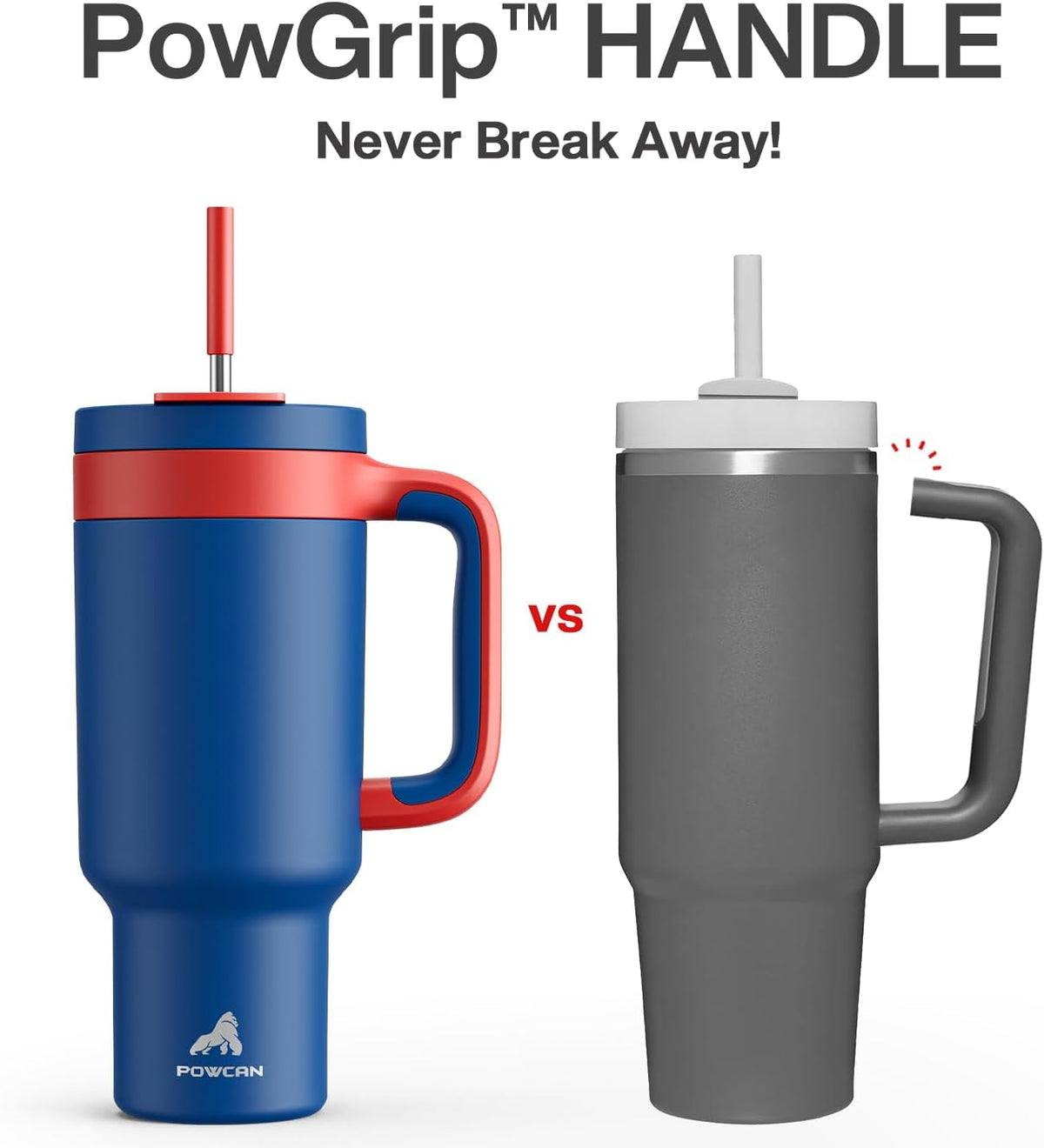 40 oz Tumbler with Handle, 2-in-1 Straw and Sip Lid, Leakproof, Dishwasher Safe, Insulated Stainless Steel Travel Coffee Mug, Keeps Cold for 34 Hours, Fits in Car Cup Holder (Forest)