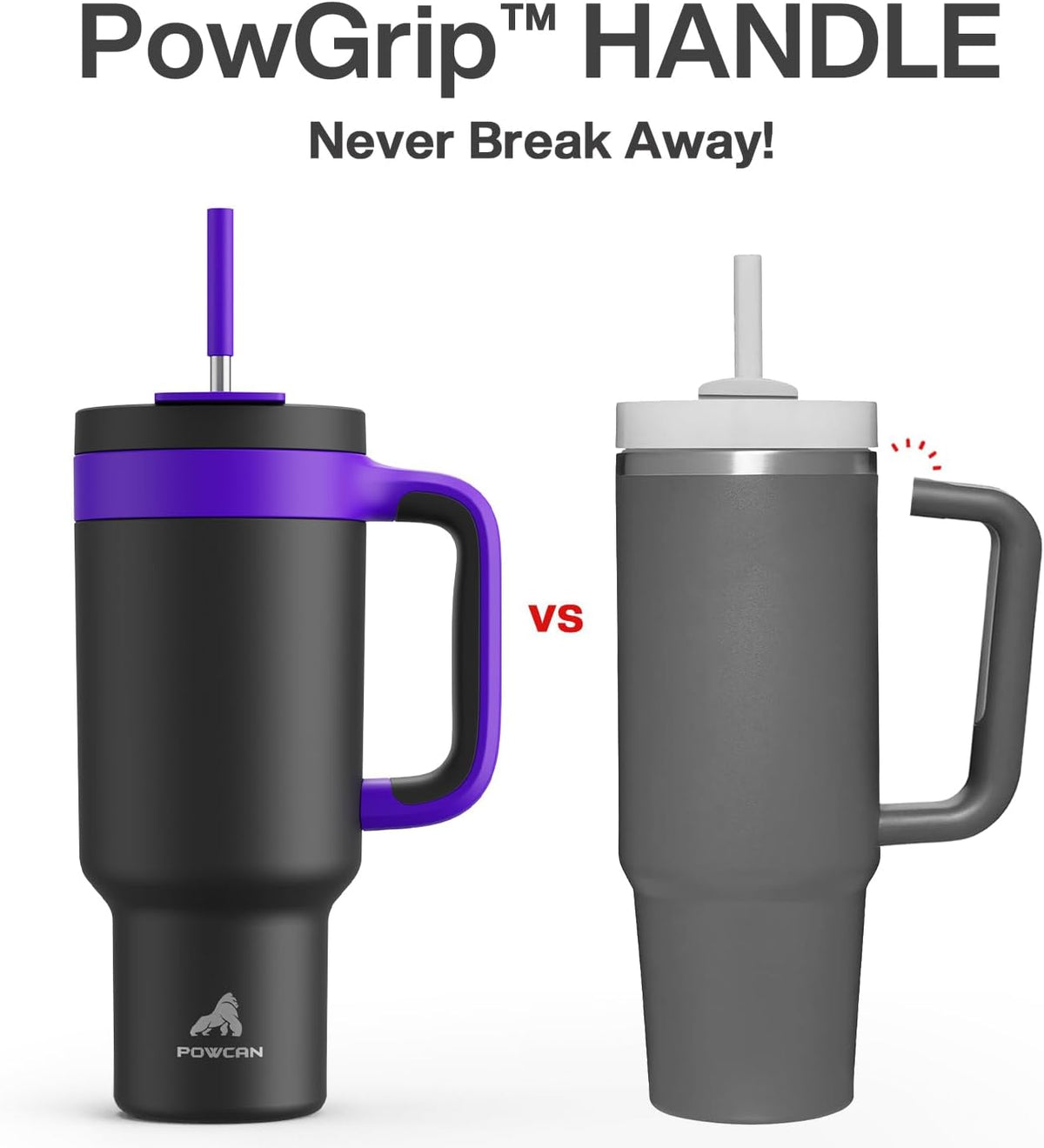 40 oz Tumbler with Handle, 2-in-1 Straw and Sip Lid, Leakproof, Dishwasher Safe, Insulated Stainless Steel Travel Coffee Mug, Keeps Cold for 34 Hours, Fits in Car Cup Holder (Forest)