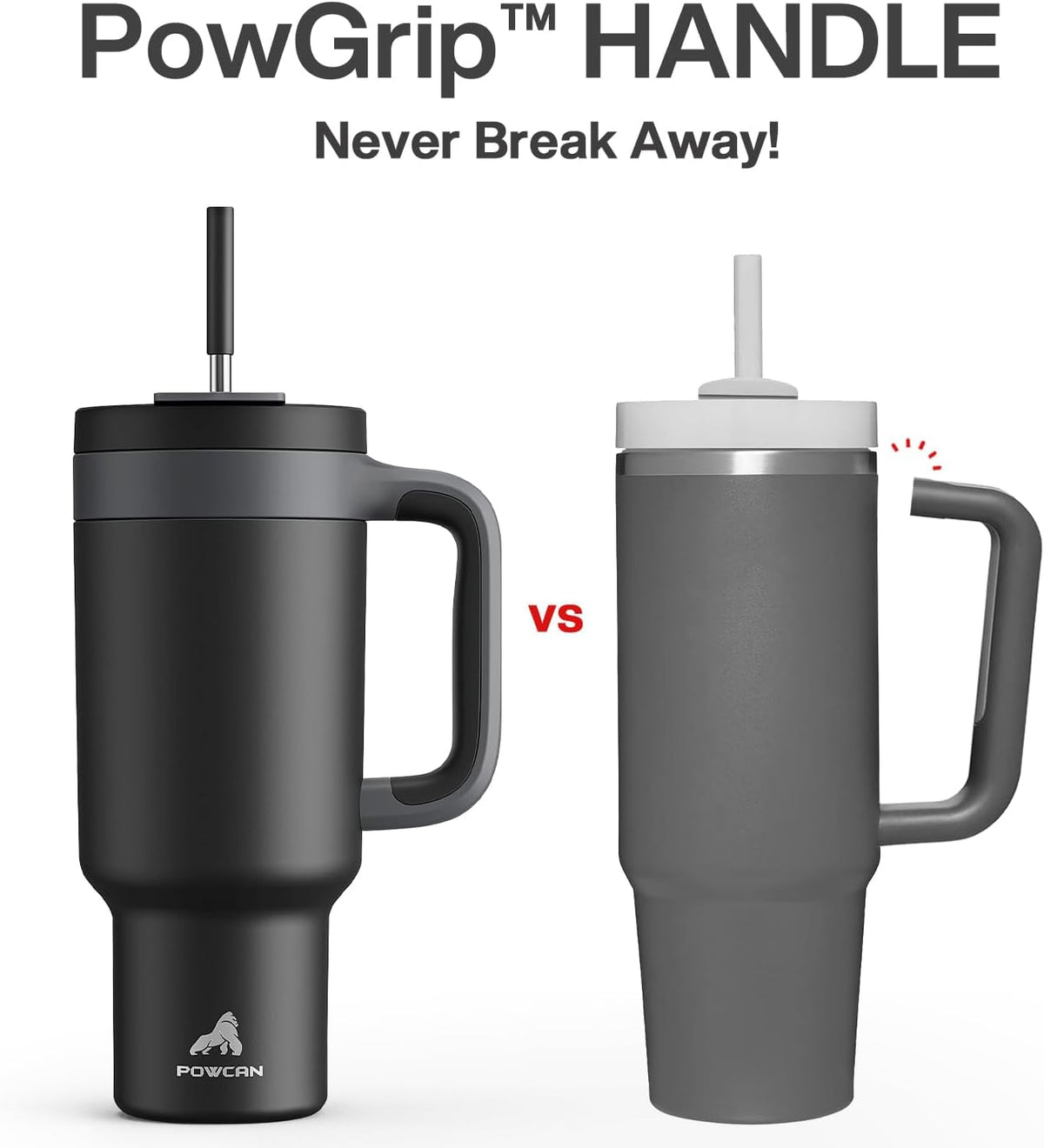 40 oz Tumbler with Handle, 2-in-1 Straw and Sip Lid, Leakproof, Dishwasher Safe, Insulated Stainless Steel Travel Coffee Mug, Keeps Cold for 34 Hours, Fits in Car Cup Holder (Forest)