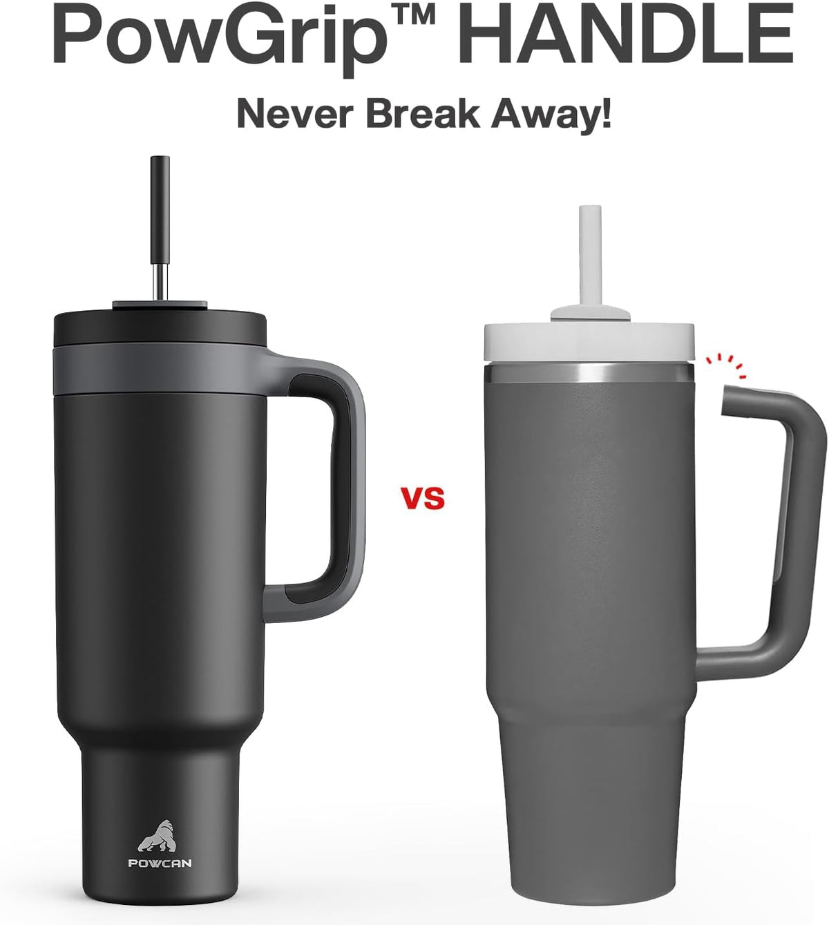 40 oz Tumbler with Handle, 2-in-1 Straw and Sip Lid, Leakproof, Dishwasher Safe, Insulated Stainless Steel Travel Coffee Mug, Keeps Cold for 34 Hours, Fits in Car Cup Holder (Forest)