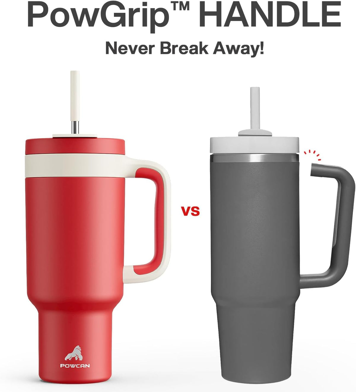 40 oz Tumbler with Handle, 2-in-1 Straw and Sip Lid, Leakproof, Dishwasher Safe, Insulated Stainless Steel Travel Coffee Mug, Keeps Cold for 34 Hours, Fits in Car Cup Holder (Forest)