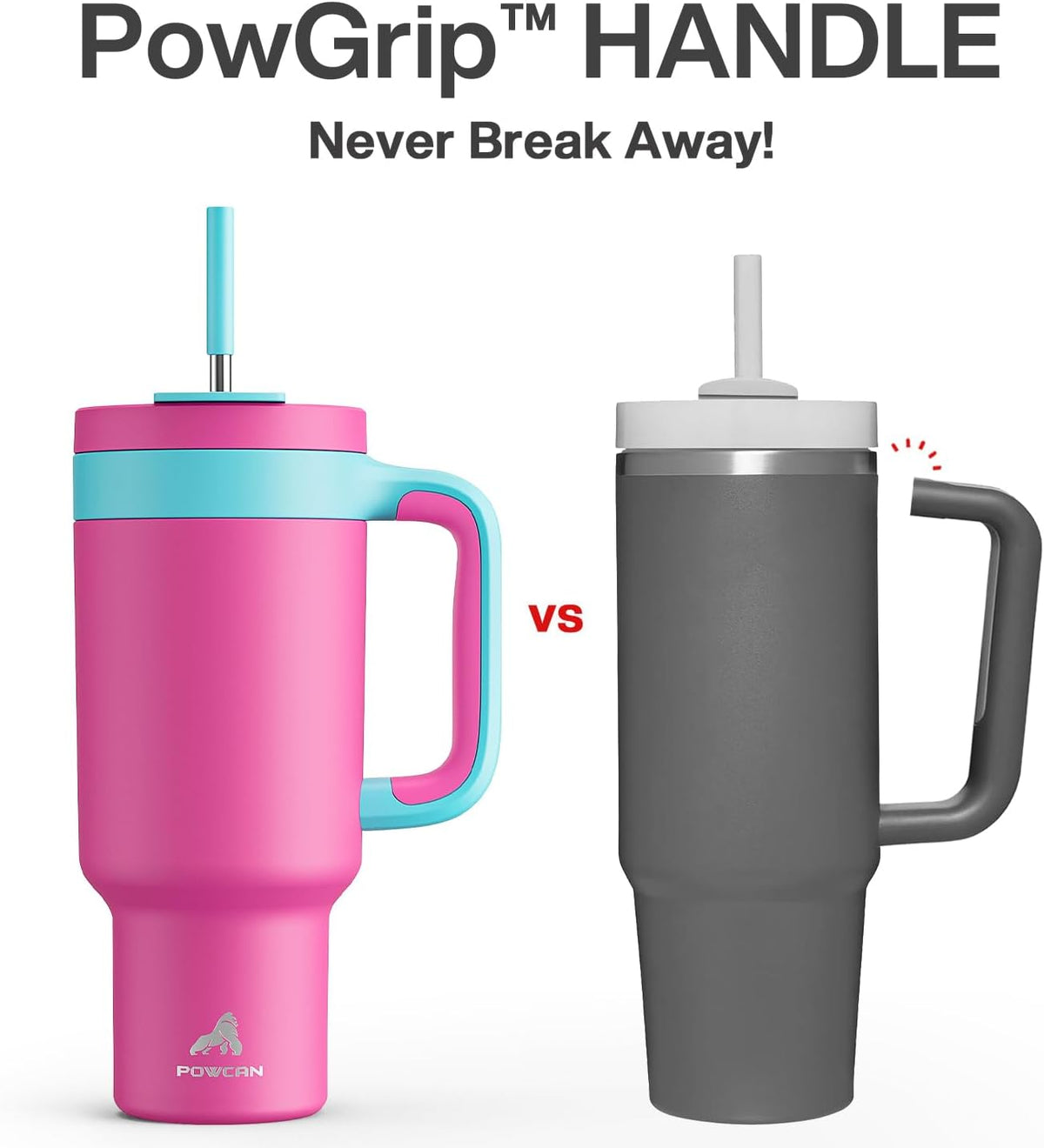 40 oz Tumbler with Handle, 2-in-1 Straw and Sip Lid, Leakproof, Dishwasher Safe, Insulated Stainless Steel Travel Coffee Mug, Keeps Cold for 34 Hours, Fits in Car Cup Holder (Forest)