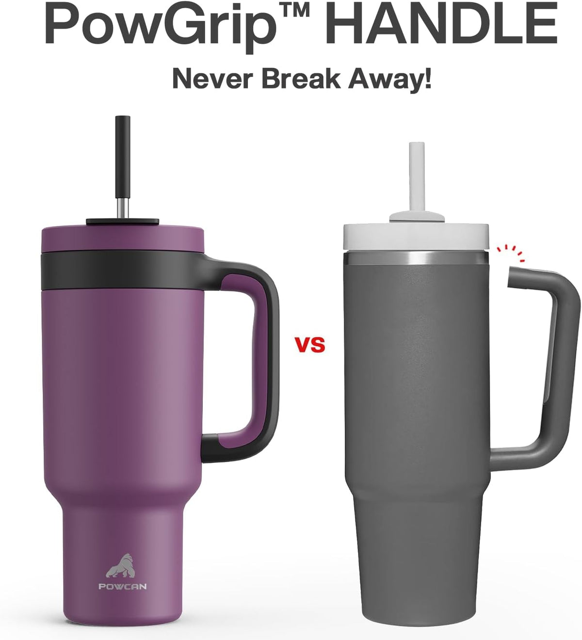 40 oz Tumbler with Handle, 2-in-1 Straw and Sip Lid, Leakproof, Dishwasher Safe, Insulated Stainless Steel Travel Coffee Mug, Keeps Cold for 34 Hours, Fits in Car Cup Holder (Forest)