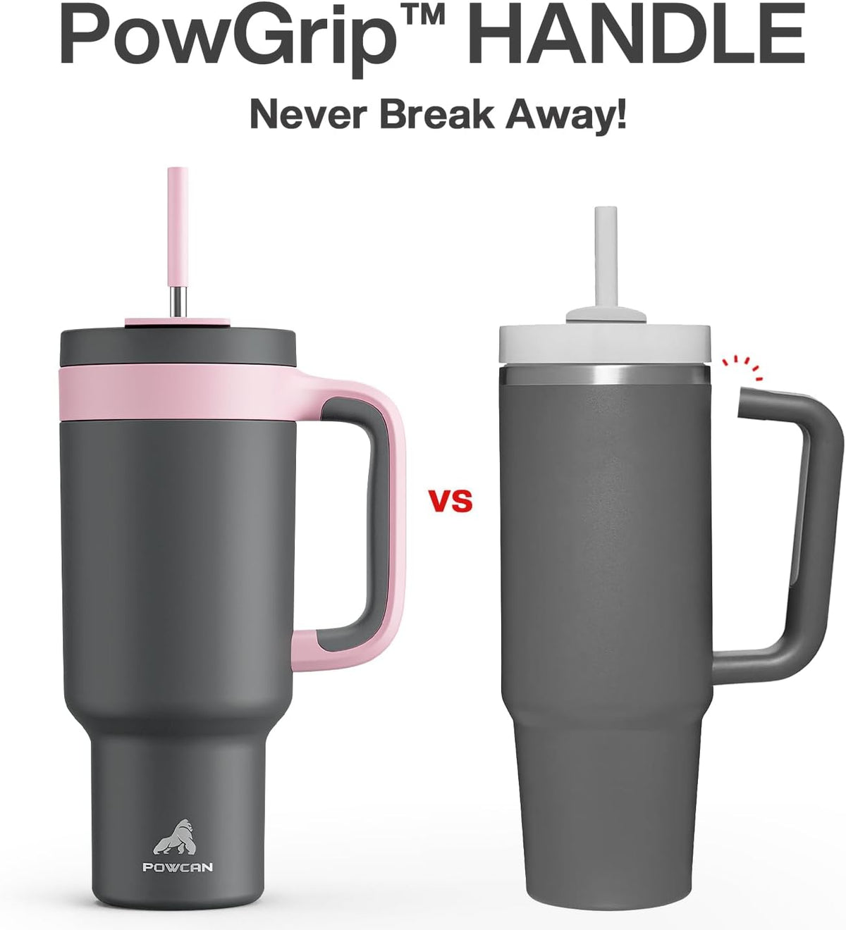 40 oz Tumbler with Handle, 2-in-1 Straw and Sip Lid, Leakproof, Dishwasher Safe, Insulated Stainless Steel Travel Coffee Mug, Keeps Cold for 34 Hours, Fits in Car Cup Holder (Forest)