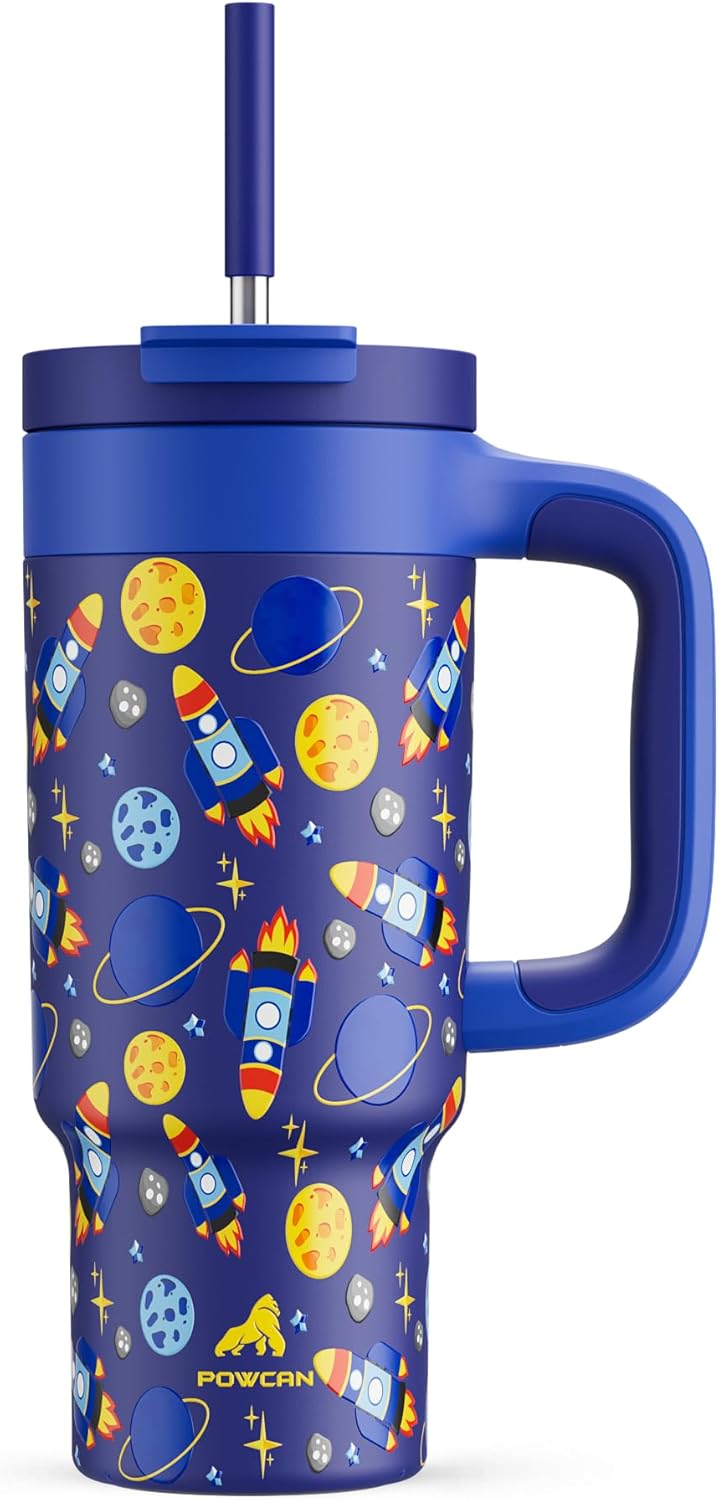 40 oz Tumbler with Handle, 2-in-1 Straw and Sip Lid, Leakproof, Dishwasher Safe, Insulated Stainless Steel Travel Coffee Mug, Keeps Cold for 34 Hours, Fits in Car Cup Holder (Forest)
