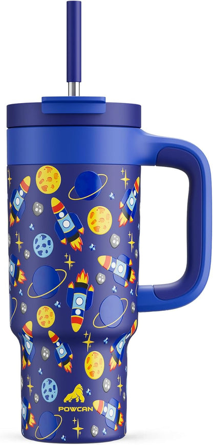 40 oz Tumbler with Handle, 2-in-1 Straw and Sip Lid, Leakproof, Dishwasher Safe, Insulated Stainless Steel Travel Coffee Mug, Keeps Cold for 34 Hours, Fits in Car Cup Holder (Forest)