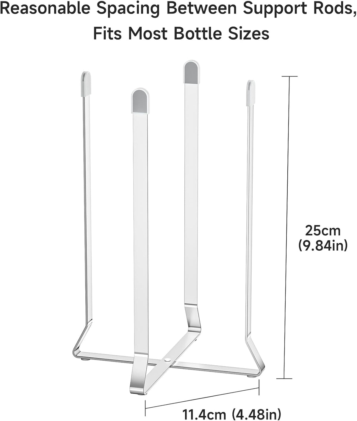 Foldable Water Bottle Drying Rack, Stainless Steel Tumbler Dryer Stand for Kitchen Counter, Multifunctional Space-Saving Cup Drainer for Bottles, Baby Bottles, Glasses & Reusable Bag (Silver)