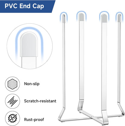 Foldable Water Bottle Drying Rack, Stainless Steel Tumbler Dryer Stand for Kitchen Counter, Multifunctional Space-Saving Cup Drainer for Bottles, Baby Bottles, Glasses & Reusable Bag (Silver)