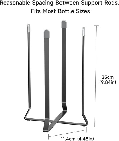 Foldable Water Bottle Drying Rack, Stainless Steel Tumbler Dryer Stand for Kitchen Counter, Multifunctional Space-Saving Cup Drainer for Bottles, Baby Bottles, Glasses & Reusable Bag (Silver)