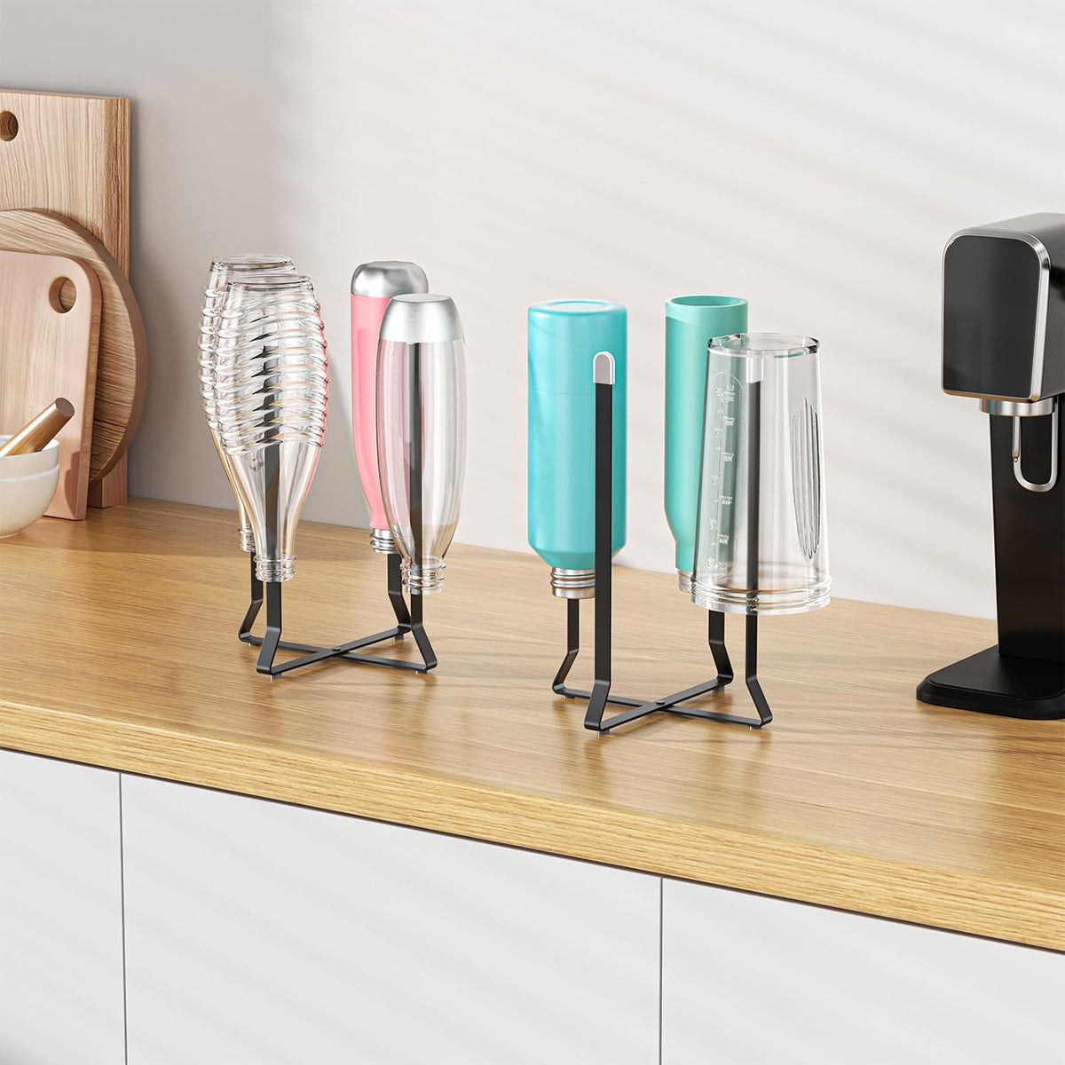 Foldable Water Bottle Drying Rack, Stainless Steel Tumbler Dryer Stand for Kitchen Counter, Multifunctional Space-Saving Cup Drainer for Bottles, Baby Bottles, Glasses & Reusable Bag (Silver)