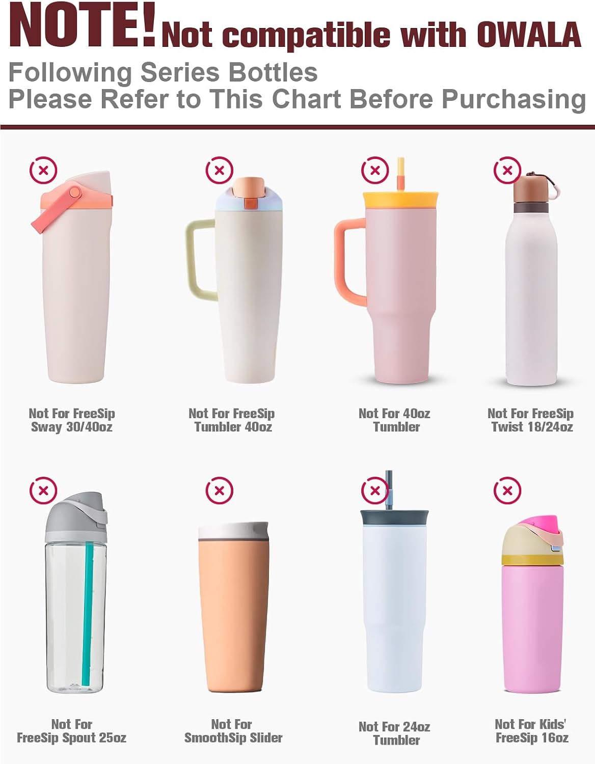 2PCS Silicone Boot for Owala FreeSip Water Bottle 32oz