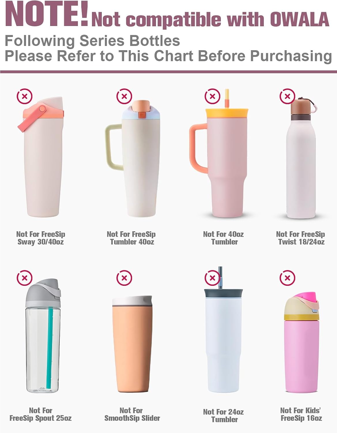 2PCS Silicone Boot for Owala FreeSip Water Bottle 32oz