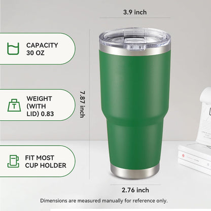 30 oz Tumbler with Lid Stainless Steel Tumblers, 1 Pack | Vacuum Insulated Cup, Leak Proof Lid, Powder Coated Travel Mug, Double Wall, Keep Cold Drinks for 12 Hours, Black