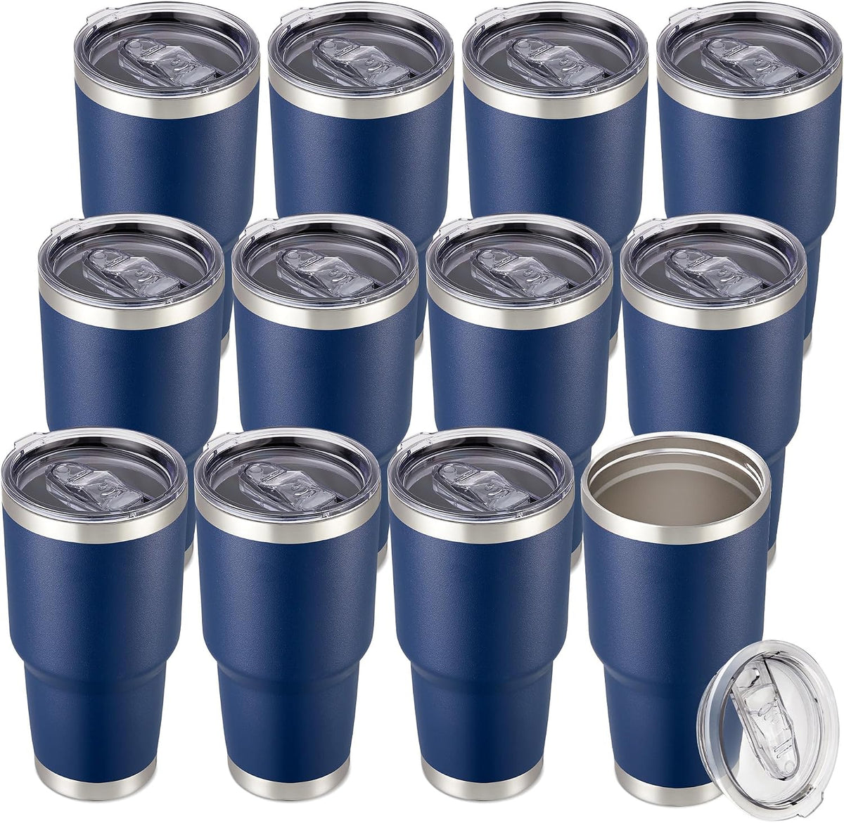 30 oz Tumbler with Lid Stainless Steel Tumblers, 1 Pack | Vacuum Insulated Cup, Leak Proof Lid, Powder Coated Travel Mug, Double Wall, Keep Cold Drinks for 12 Hours, Black