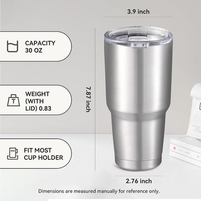 30 oz Tumbler with Lid Stainless Steel Tumblers, 1 Pack | Vacuum Insulated Cup, Leak Proof Lid, Powder Coated Travel Mug, Double Wall, Keep Cold Drinks for 12 Hours, Black
