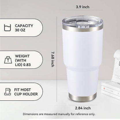 30 oz Tumbler with Lid Stainless Steel Tumblers, 1 Pack | Vacuum Insulated Cup, Leak Proof Lid, Powder Coated Travel Mug, Double Wall, Keep Cold Drinks for 12 Hours, Black