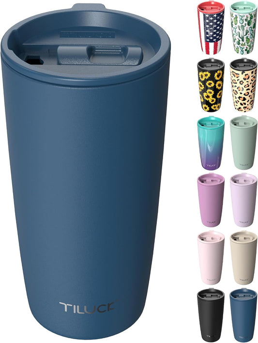 TILUCK 20 oz Insulated Coffee Tumbler with BPA-Free Lid