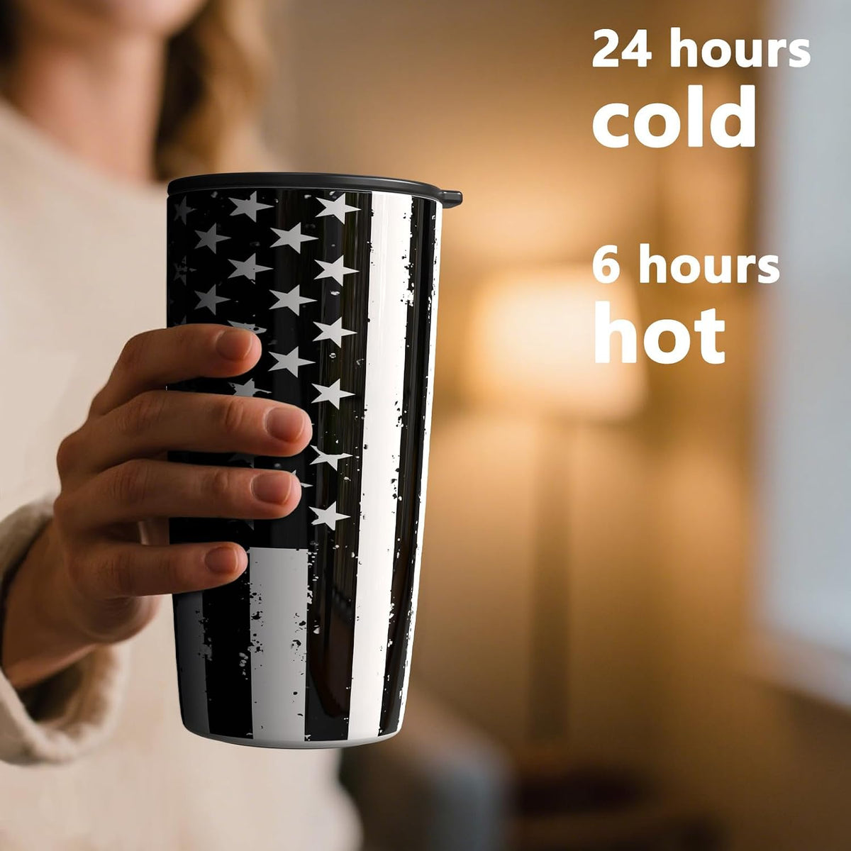 TILUCK 20 oz Insulated Coffee Tumbler with BPA-Free Lid