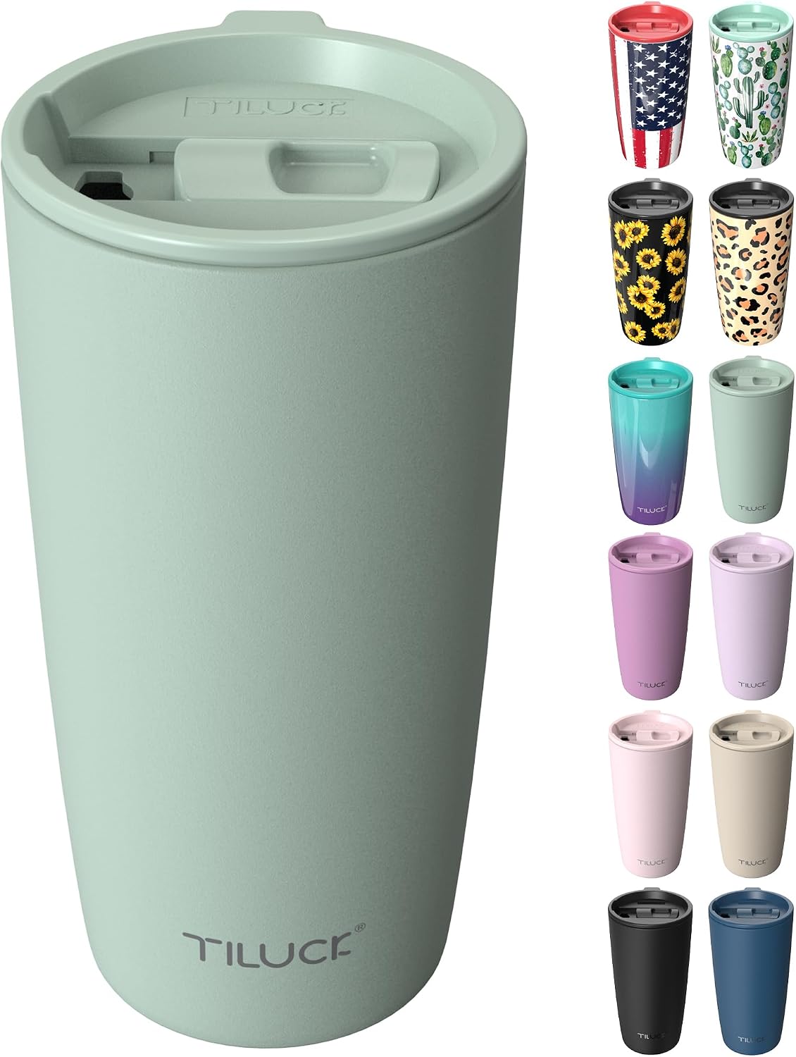 TILUCK 20 oz Insulated Coffee Tumbler with BPA-Free Lid