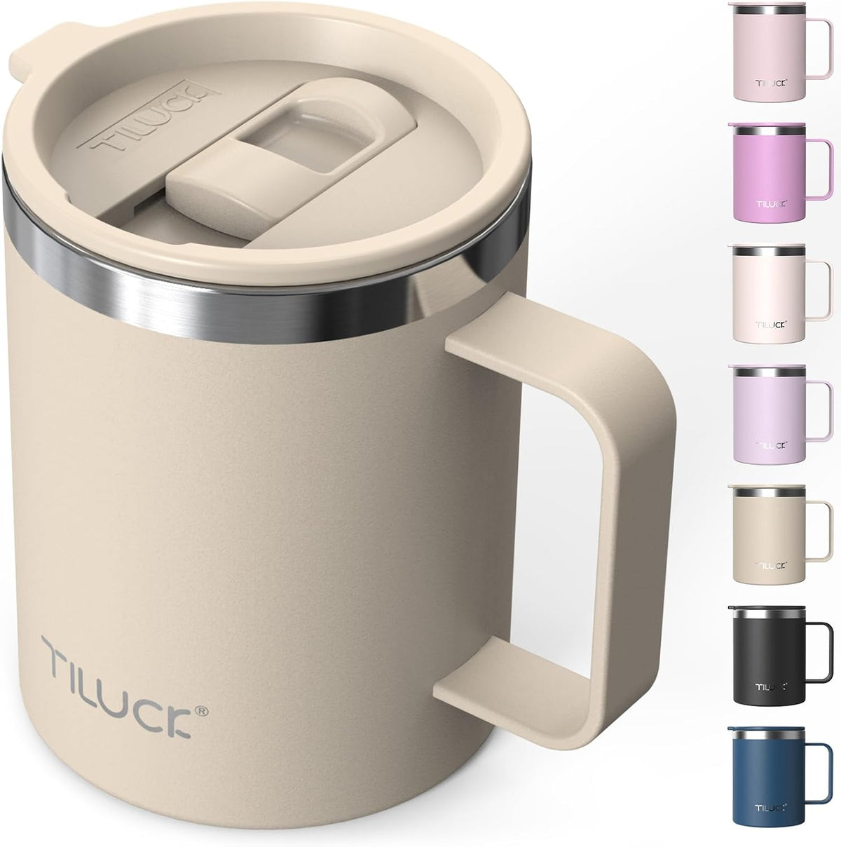 TILUCK 20 oz Insulated Coffee Tumbler with BPA-Free Lid