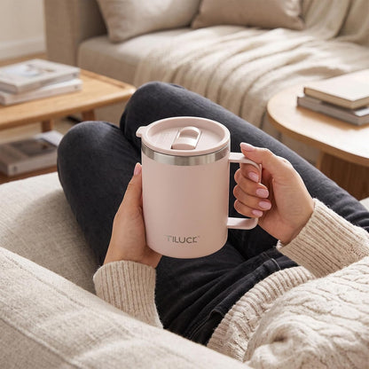 TILUCK 20 oz Insulated Coffee Tumbler with BPA-Free Lid