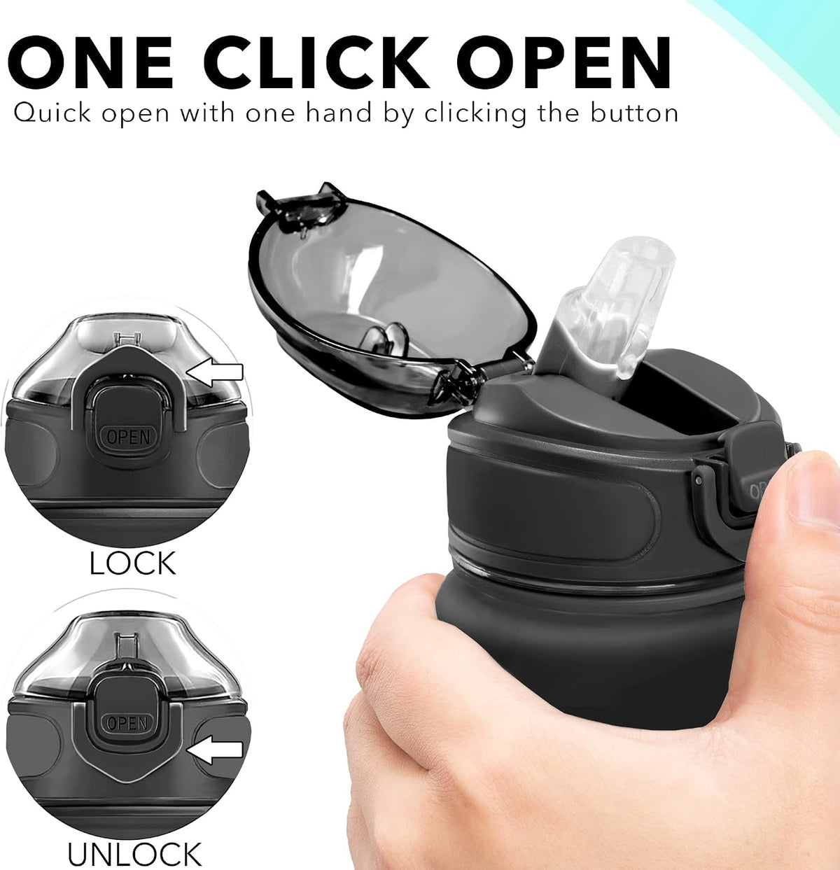 32 oz Drinking Water Bottle with Times to Drink and Straw, Motivational with Carrying Strap, Leakproof BPA & Toxic Free, Ensure You Drink Enough Water for Fitness Gym Outdoor