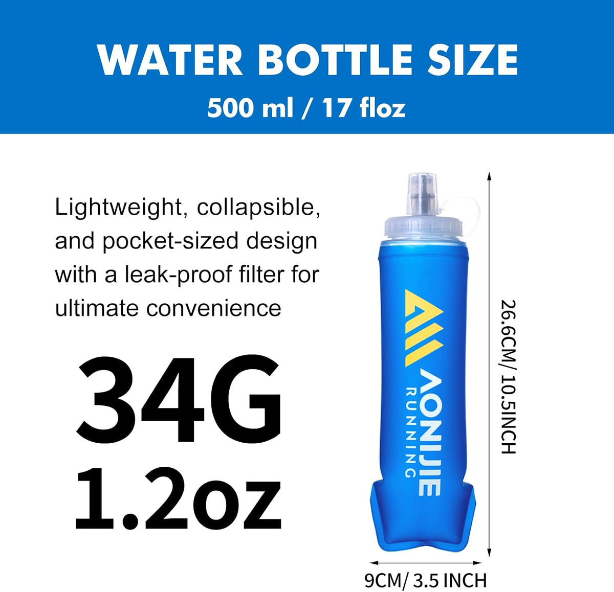 Running Water Bottle 1PC Soft Flask