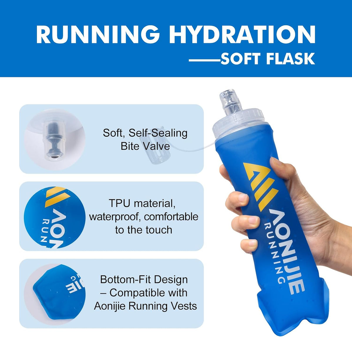 Running Water Bottle 1PC Soft Flask
