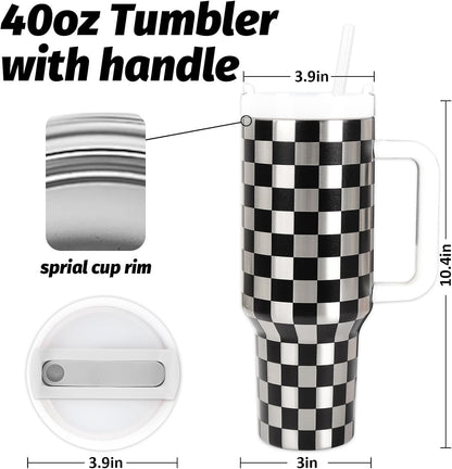 Cowgirl Tumbler with Straw and Lid 40oz Pink Cowgirl Boots Hat Cactus Flower Stainless Steel Cup with Handle Western Theme Travel Coffee Tumbler Cup for Home Office