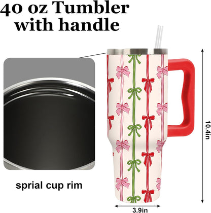 Cowgirl Tumbler with Straw and Lid 40oz Pink Cowgirl Boots Hat Cactus Flower Stainless Steel Cup with Handle Western Theme Travel Coffee Tumbler Cup for Home Office
