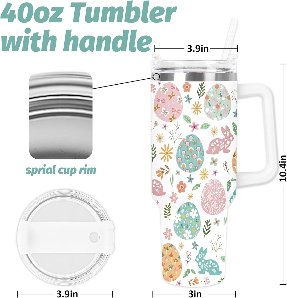 Cowgirl Tumbler with Straw and Lid 40oz Pink Cowgirl Boots Hat Cactus Flower Stainless Steel Cup with Handle Western Theme Travel Coffee Tumbler Cup for Home Office