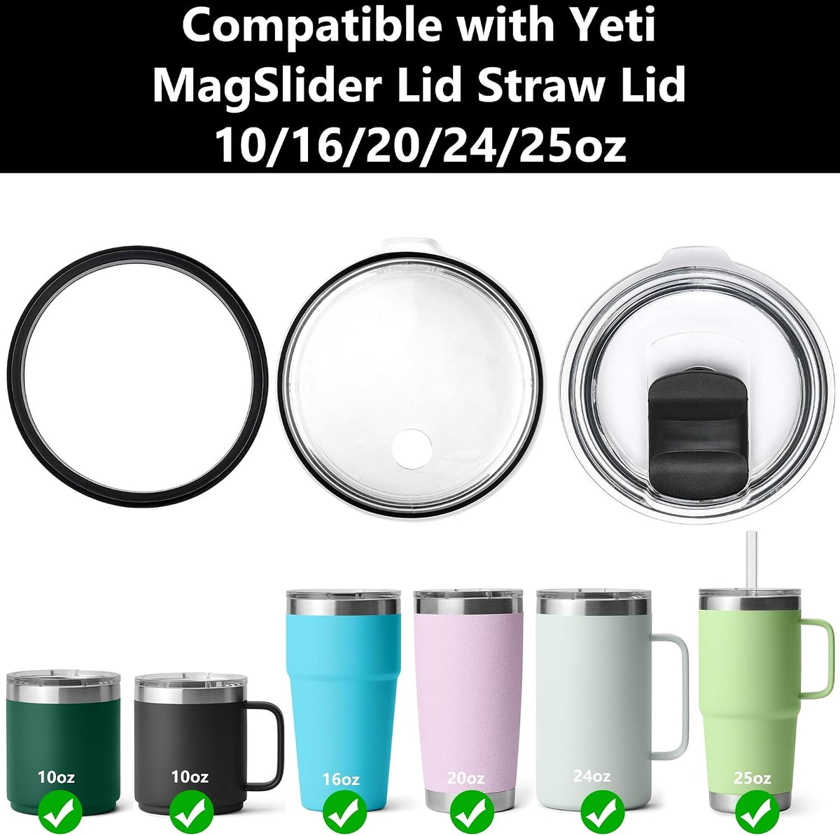 Rubber Seal Ring for Yeti Tumbler 20 30 oz, Leakproof O-Ring Gasket 4pcs
