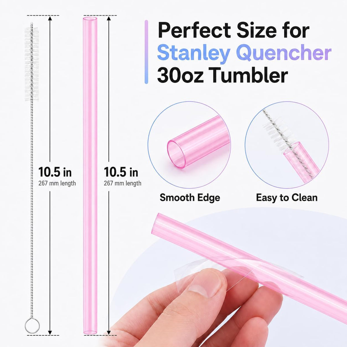 Replacement Straws for Stanley Quencher 40oz Tumbler, 6 Pack