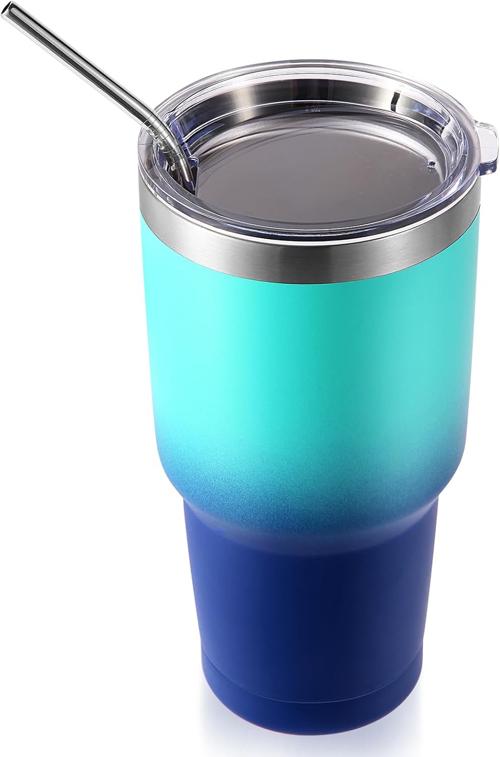 Volhoply 30oz Insulated Tumbler with Lid and Straw, Double Wall Inner & Outer 304 Stainless Steel Coffee Cup, Travel Mug Reusable Thermal Cup for Cold & Hot Drinks (Army Green,1 Pack)
