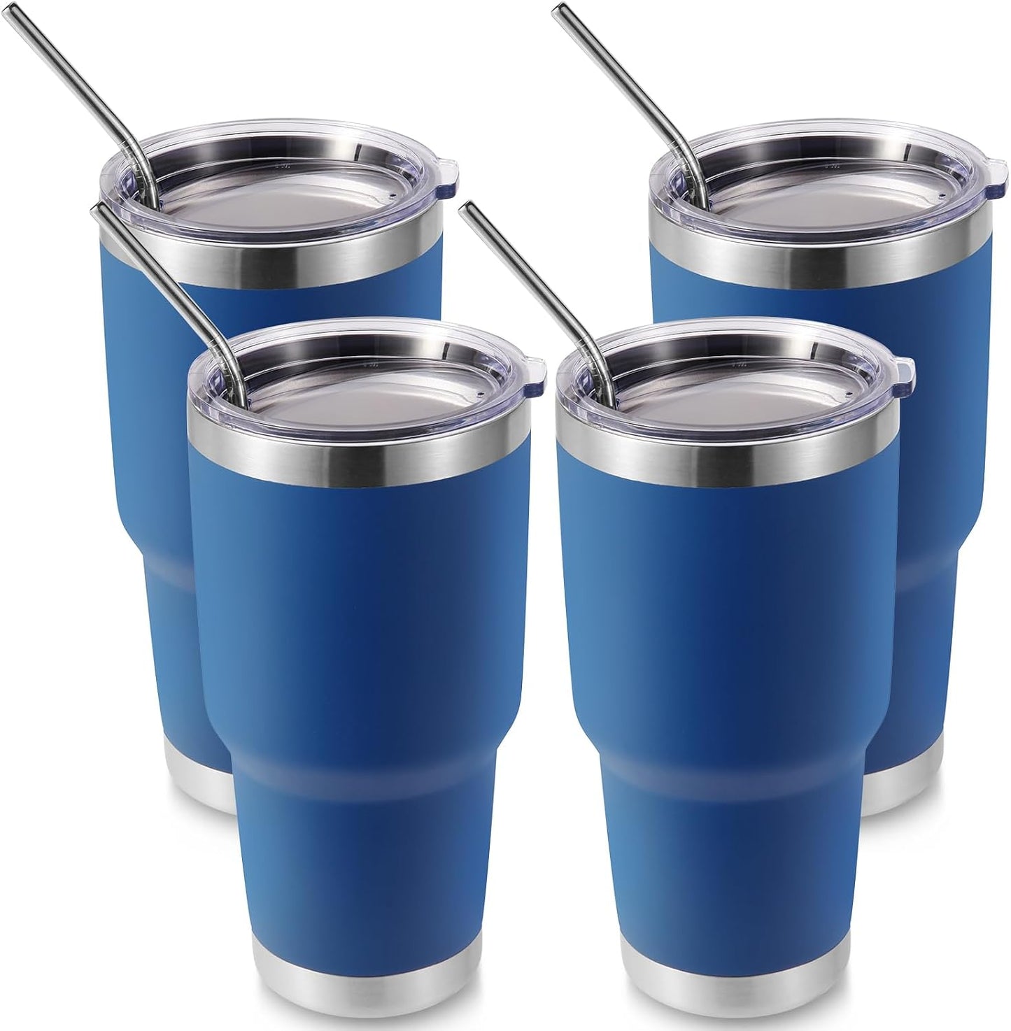 Volhoply 30oz Insulated Tumbler with Lid and Straw, Double Wall Inner & Outer 304 Stainless Steel Coffee Cup, Travel Mug Reusable Thermal Cup for Cold & Hot Drinks (Army Green,1 Pack)