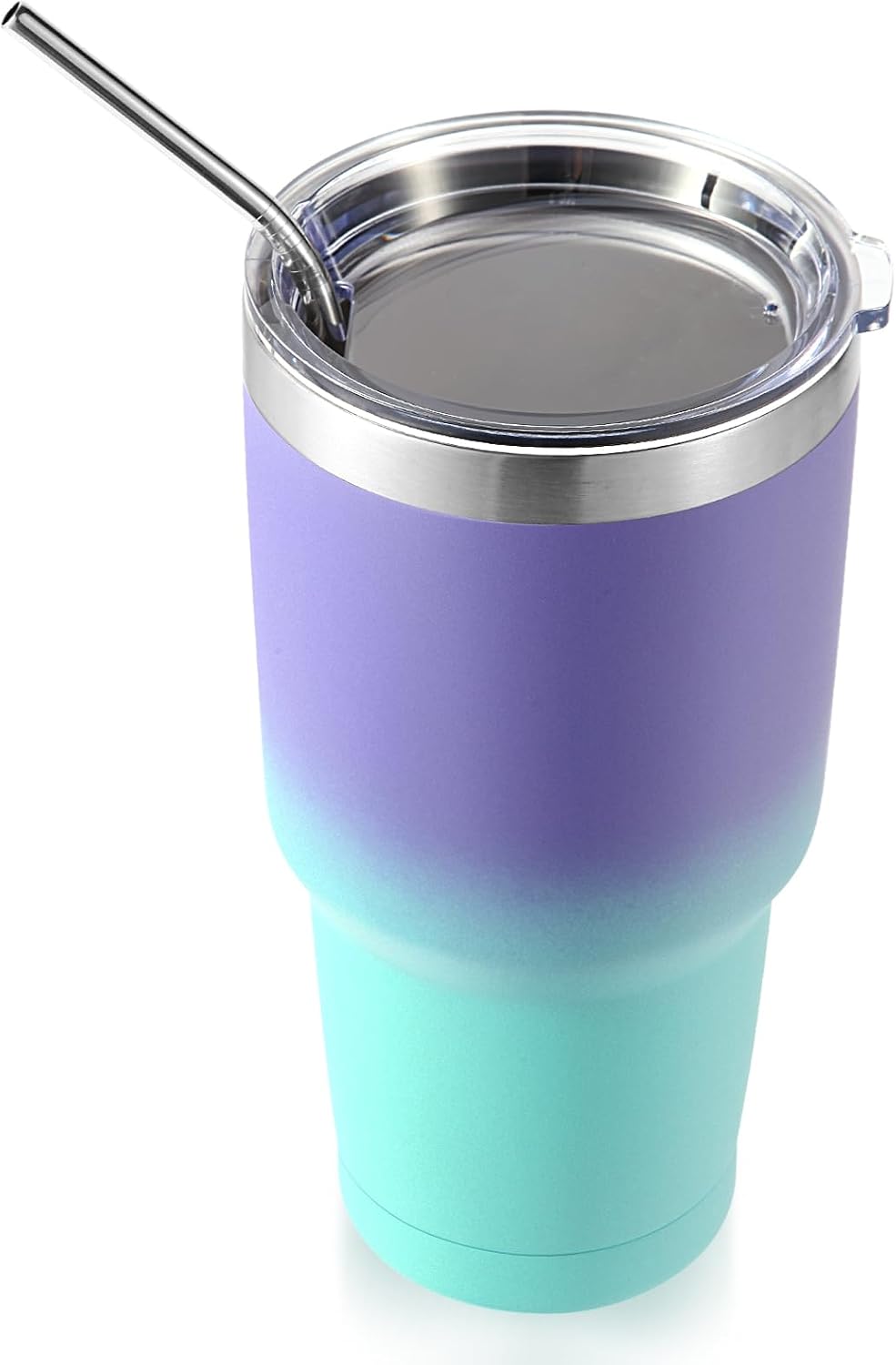 Volhoply 30oz Insulated Tumbler with Lid and Straw, Double Wall Inner & Outer 304 Stainless Steel Coffee Cup, Travel Mug Reusable Thermal Cup for Cold & Hot Drinks (Army Green,1 Pack)