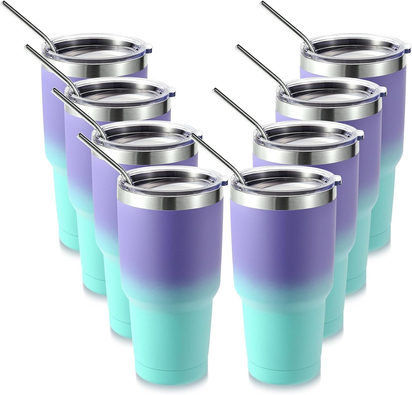 Volhoply 30oz Insulated Tumbler with Lid and Straw, Double Wall Inner & Outer 304 Stainless Steel Coffee Cup, Travel Mug Reusable Thermal Cup for Cold & Hot Drinks (Army Green,1 Pack)
