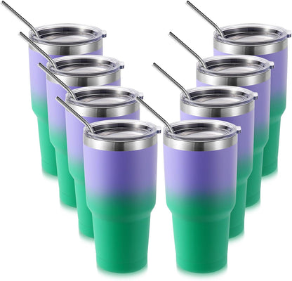Volhoply 30oz Insulated Tumbler with Lid and Straw, Double Wall Inner & Outer 304 Stainless Steel Coffee Cup, Travel Mug Reusable Thermal Cup for Cold & Hot Drinks (Army Green,1 Pack)