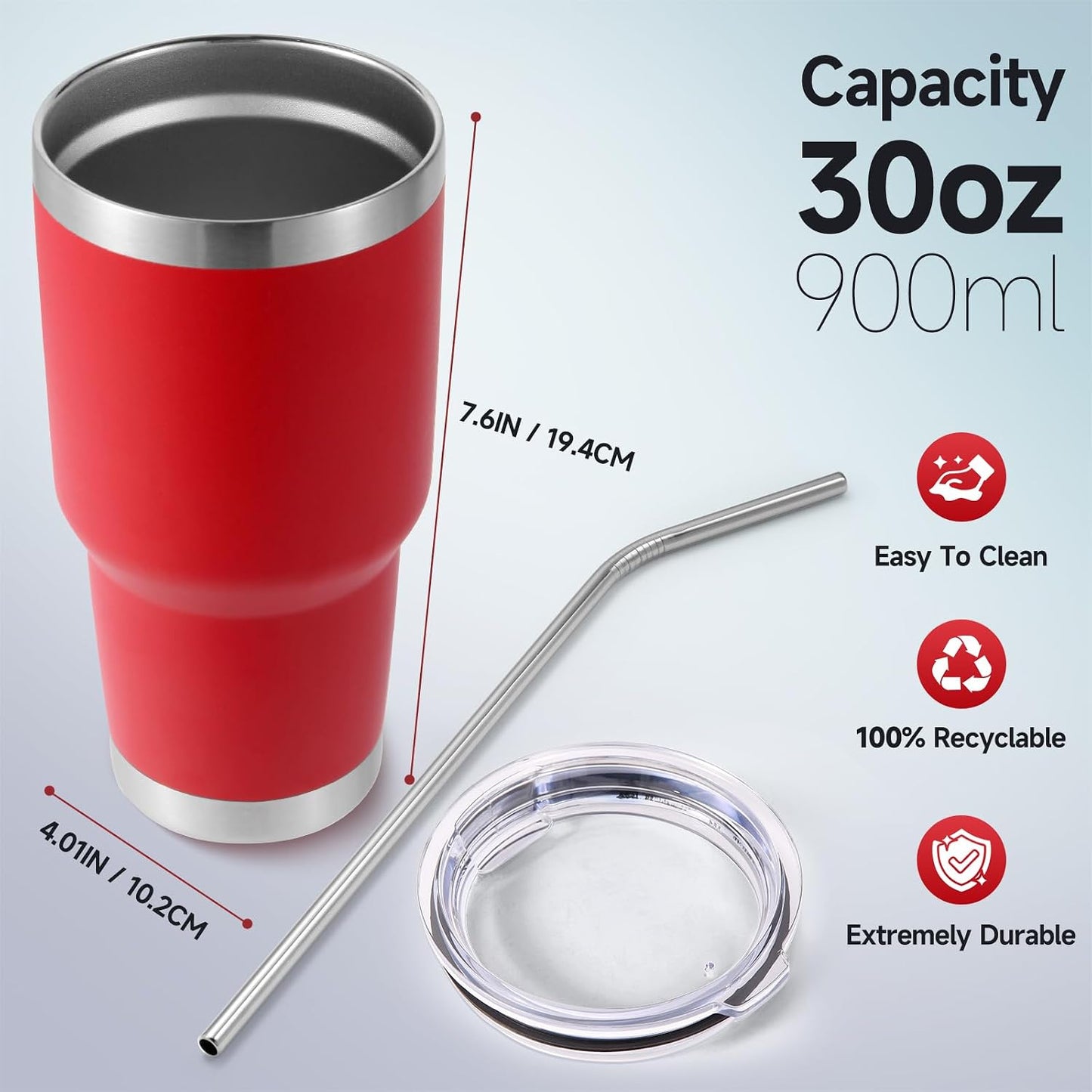 Volhoply 30oz Insulated Tumbler with Lid and Straw, Double Wall Inner & Outer 304 Stainless Steel Coffee Cup, Travel Mug Reusable Thermal Cup for Cold & Hot Drinks (Army Green,1 Pack)