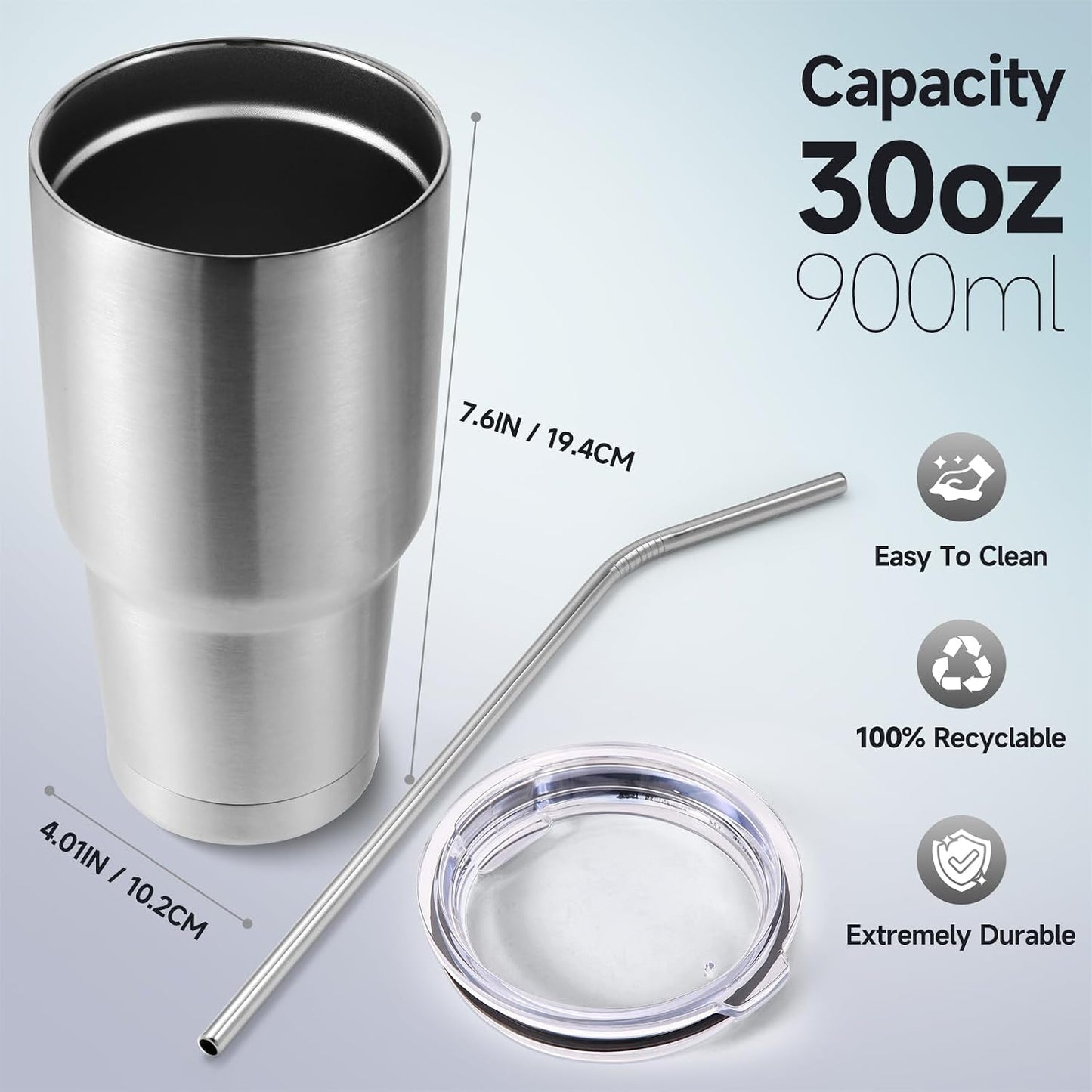Volhoply 30oz Insulated Tumbler with Lid and Straw, Double Wall Inner & Outer 304 Stainless Steel Coffee Cup, Travel Mug Reusable Thermal Cup for Cold & Hot Drinks (Army Green,1 Pack)