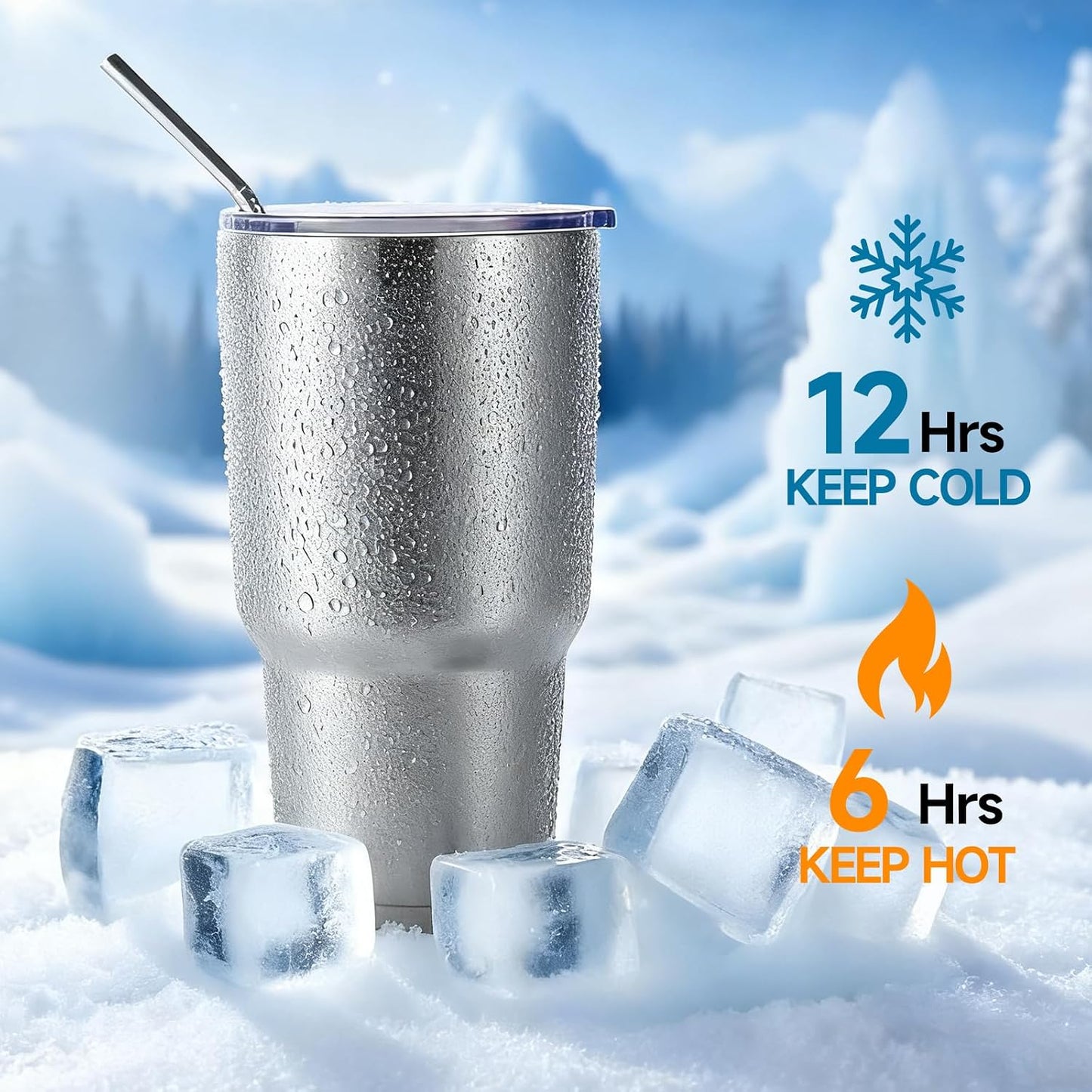 Volhoply 30oz Insulated Tumbler with Lid and Straw, Double Wall Inner & Outer 304 Stainless Steel Coffee Cup, Travel Mug Reusable Thermal Cup for Cold & Hot Drinks (Army Green,1 Pack)