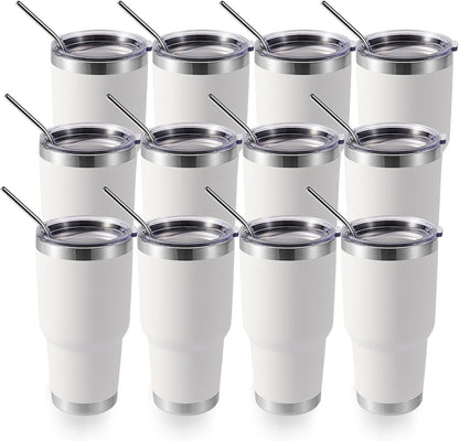 Volhoply 30oz Insulated Tumbler with Lid and Straw, Double Wall Inner & Outer 304 Stainless Steel Coffee Cup, Travel Mug Reusable Thermal Cup for Cold & Hot Drinks (Army Green,1 Pack)