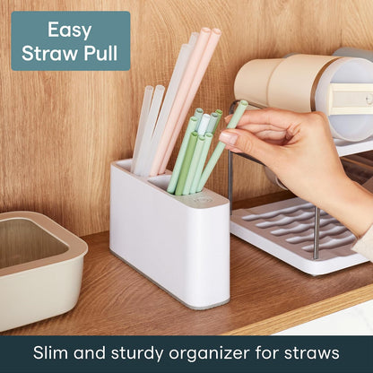 SipStation Straw Holder, 20+ Straw Storage, Cabinet Organizer