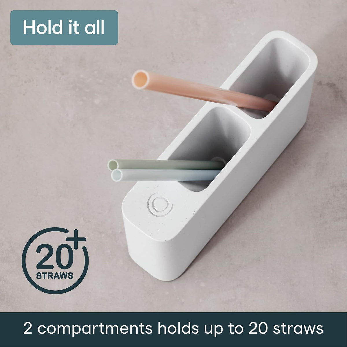 SipStation Straw Holder, 20+ Straw Storage, Cabinet Organizer