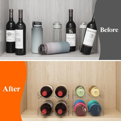 Stackable Wine Rack for Cabinet, Plastic Refrigerator Wine Holder