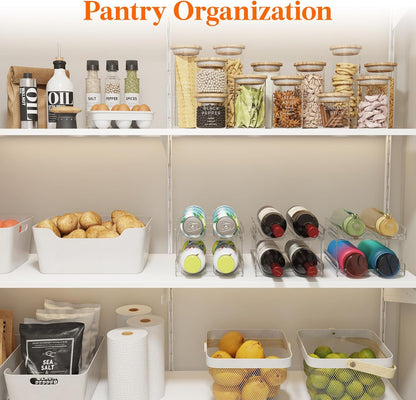 Stackable Wine Rack for Cabinet, Plastic Refrigerator Wine Holder