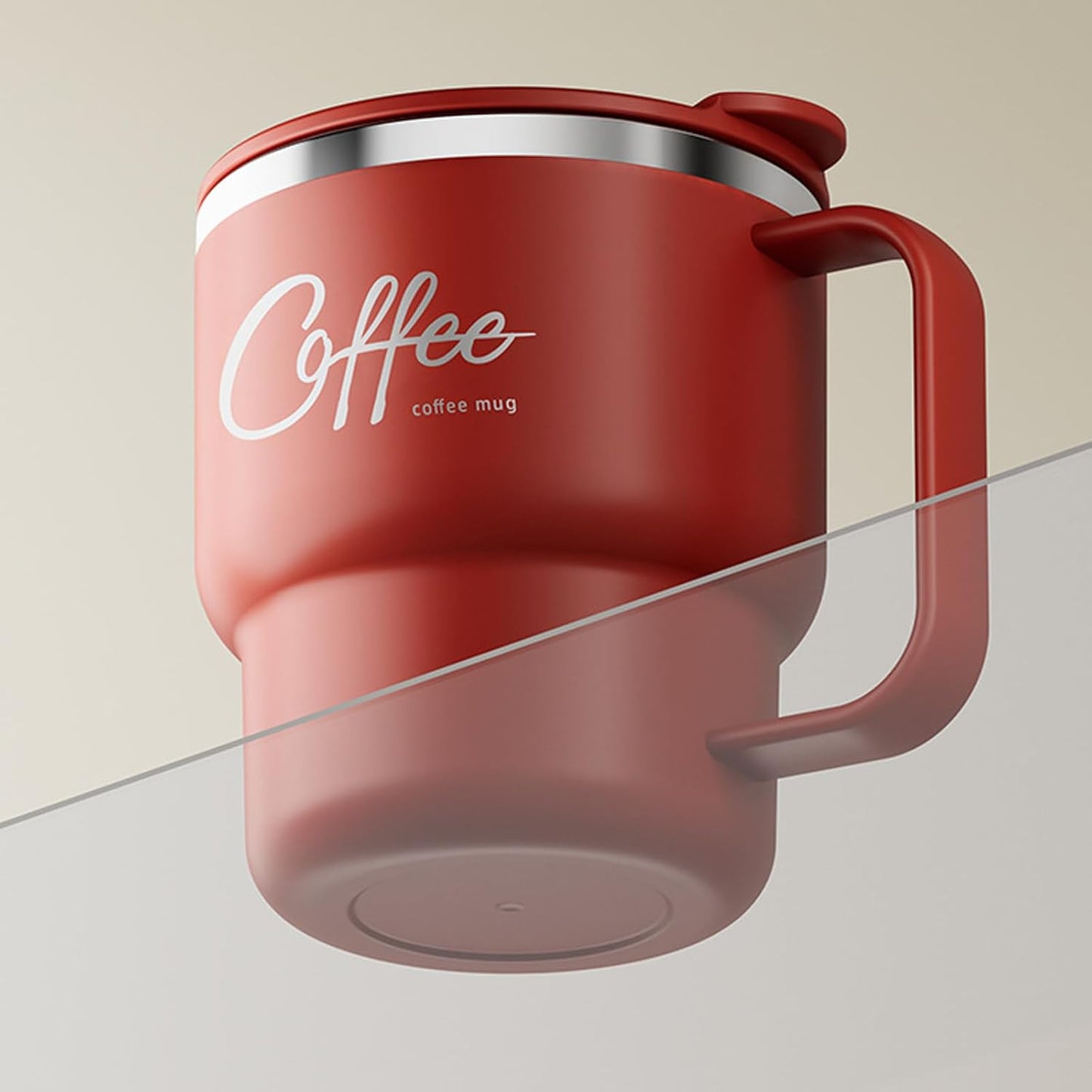 Contemporary Nonrust Steel Thermal Mugs Spill Lid Easy Grips Handle for Daily Commutes Travels Outdoors Camping Mugs