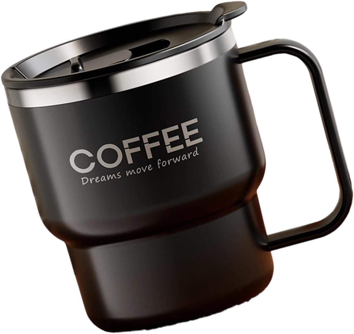 Contemporary Nonrust Steel Thermal Mugs Spill Lid Easy Grips Handle for Daily Commutes Travels Outdoors Camping Mugs