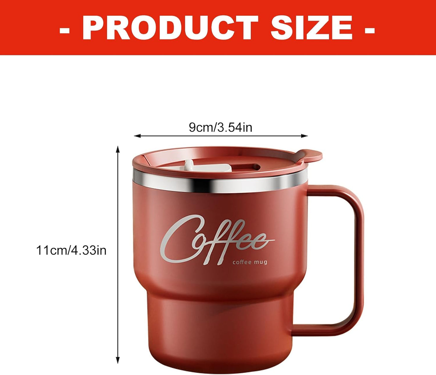 Contemporary Nonrust Steel Thermal Mugs Spill Lid Easy Grips Handle for Daily Commutes Travels Outdoors Camping Mugs